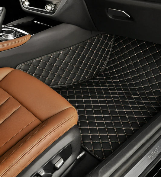 Diamond Series - Black with Beige Stitching